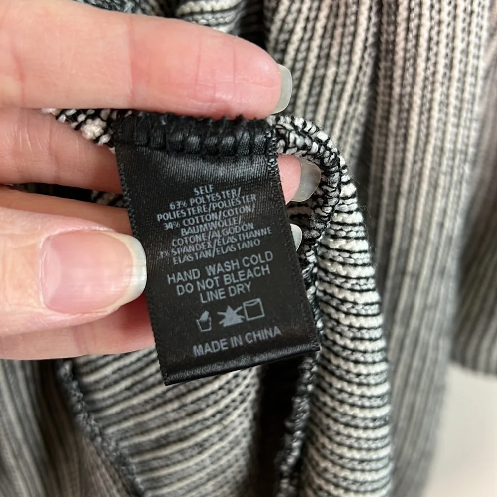 SUNDAY IN BROOKLYN black and white vertical stripe open front cardigan